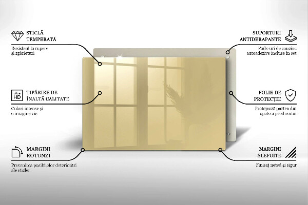 Tábua de corte de vidro Cor bege