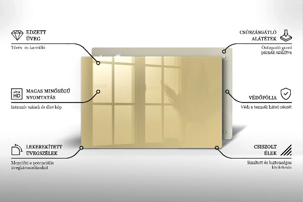 Tábua de corte de vidro Cor bege