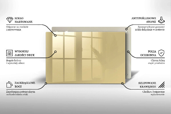 Tábua de corte de vidro Cor bege