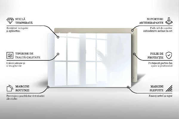 Tábua de cortar de vidro Cor branca