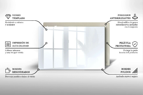 Tábua de cortar de vidro Cor branca