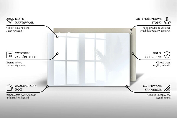 Tábua de cortar de vidro Cor branca