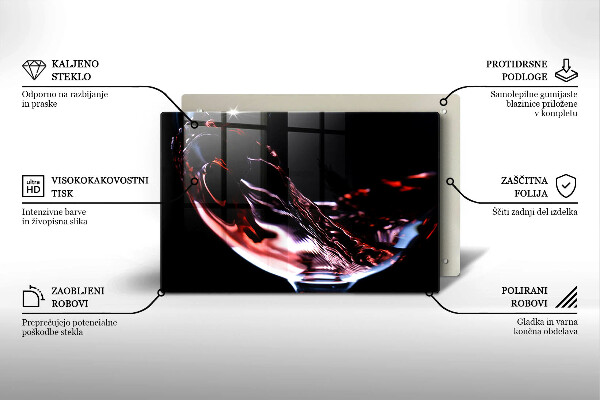 Tábua para cozinha Um copo de vinho tinto