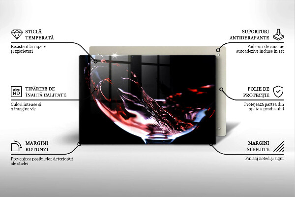 Tábua para cozinha Um copo de vinho tinto