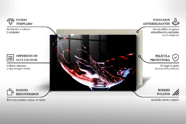 Tábua para cozinha Um copo de vinho tinto