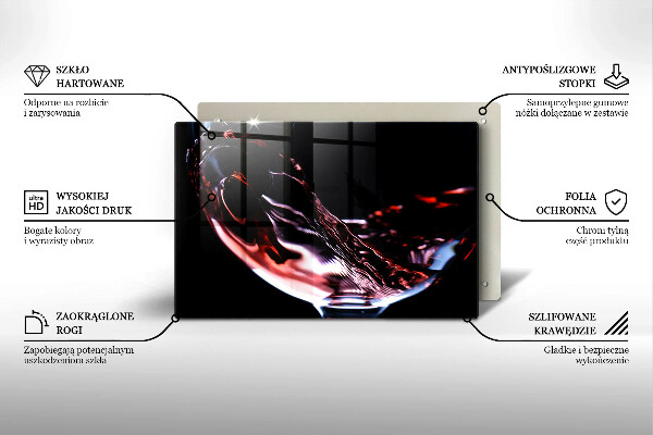 Tábua para cozinha Um copo de vinho tinto