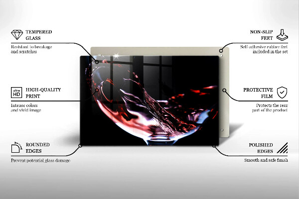 Tábua para cozinha Um copo de vinho tinto