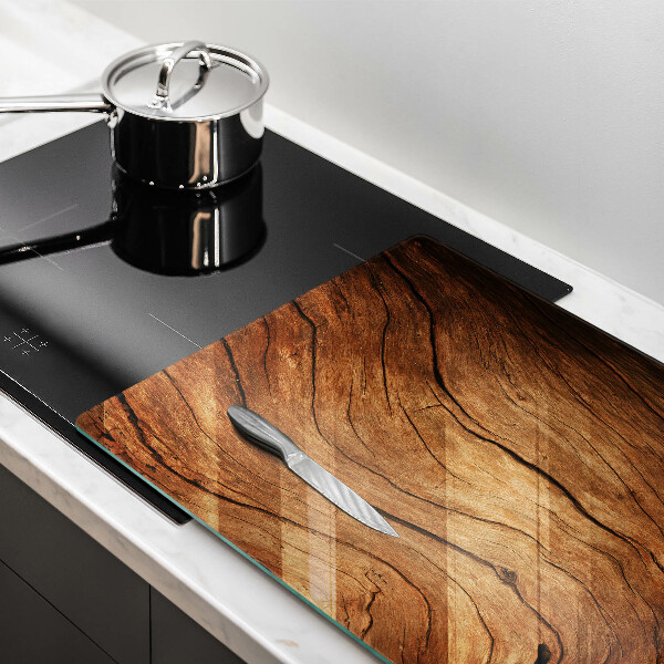 Tábua de corte de vidro Textura de prancha de madeira