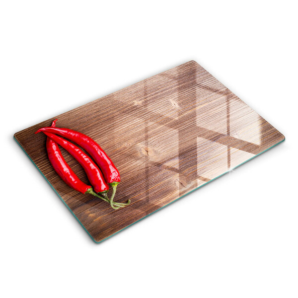 Tábua cozinha Pimentas na madeira