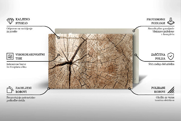 Tábua de cortar alimentos Seção transversal de uma árvore