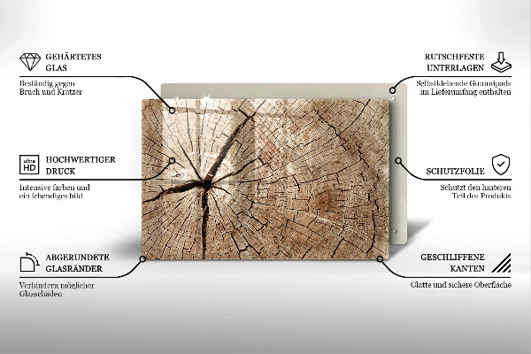 Tábua de cortar alimentos Seção transversal de uma árvore