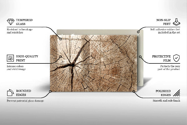 Tábua de cortar alimentos Seção transversal de uma árvore