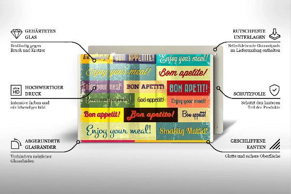 Tábua corte Bon appetit legendas idiomas