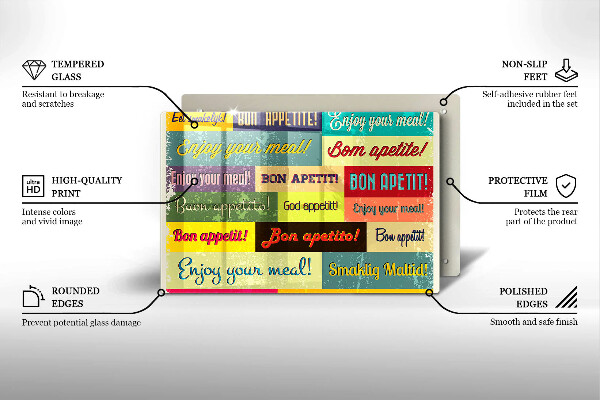Tábua corte Bon appetit legendas idiomas