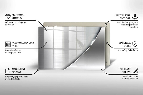 Tábua de cortar de vidro Formas metálicas