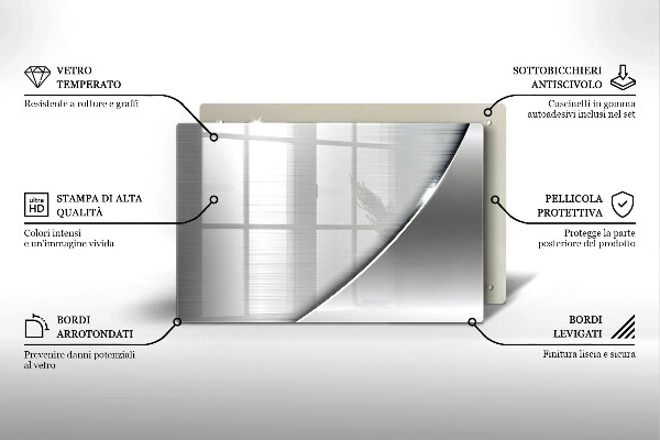 Tábua de cortar de vidro Formas metálicas