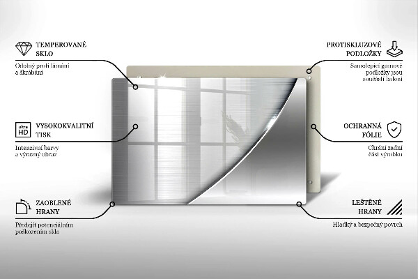 Tábua de cortar de vidro Formas metálicas