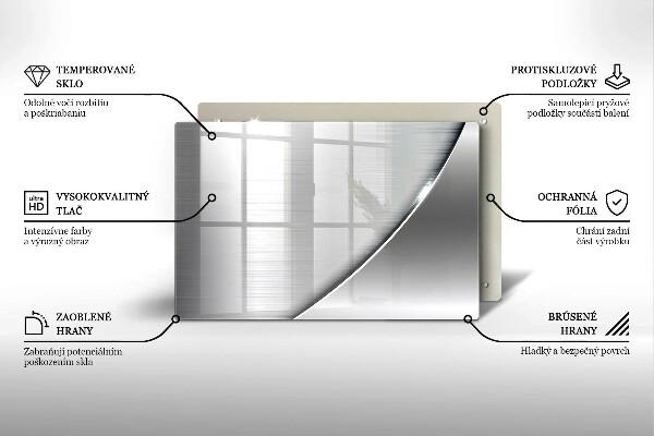 Tábua de cortar de vidro Formas metálicas