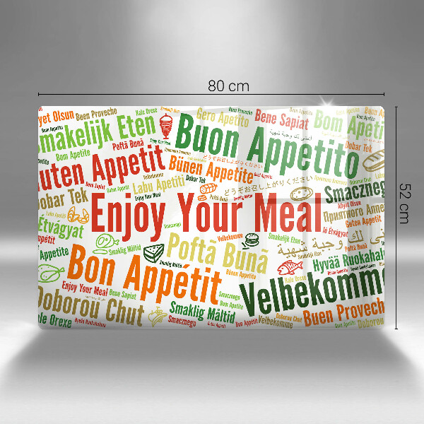 Tábua de cortar Bon appetit legendas idiomas