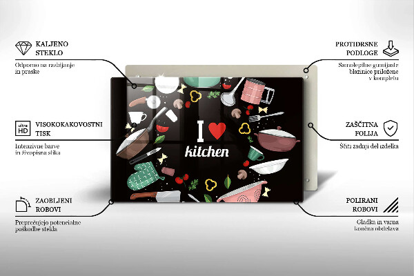 Tábua de cortar Eu amo ilustração de cozinha