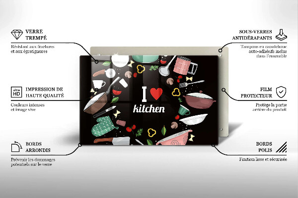 Tábua de cortar Eu amo ilustração de cozinha