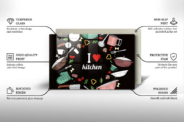 Tábua de cortar Eu amo ilustração de cozinha