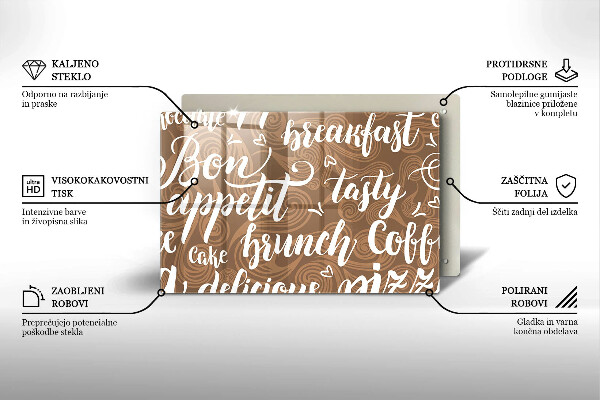 Tábua para corte legendas de bom apetite