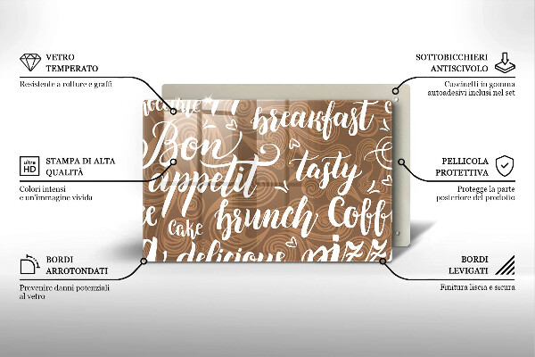 Tábua para corte legendas de bom apetite