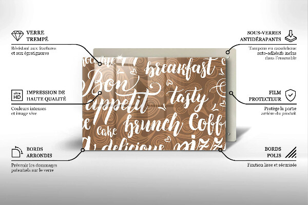 Tábua para corte legendas de bom apetite