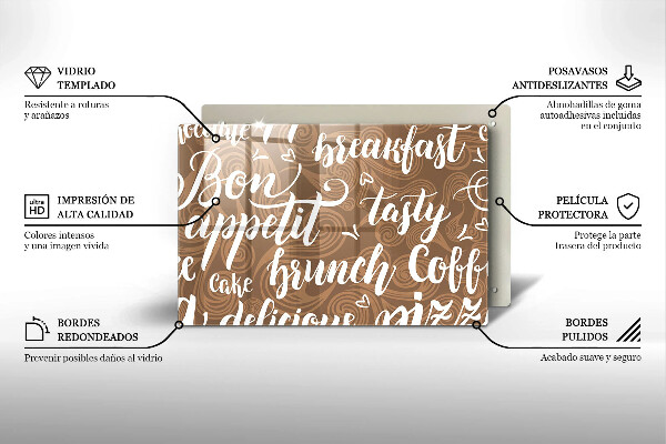 Tábua para corte legendas de bom apetite