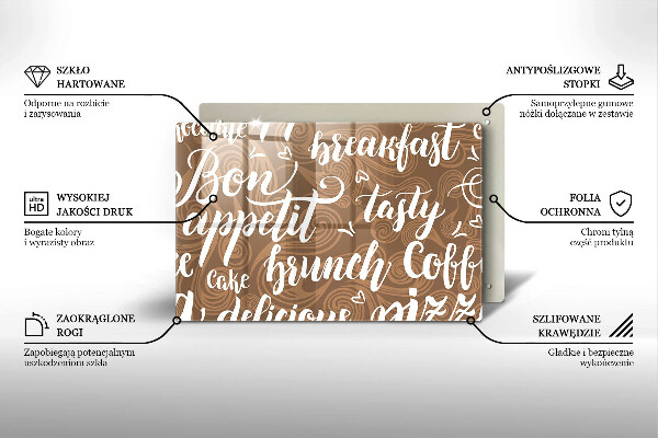 Tábua para corte legendas de bom apetite