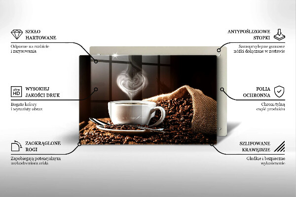 Tábua de corte Café e uma xícara