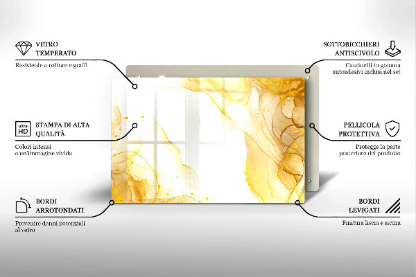 Tábua para corte Abstração dourada