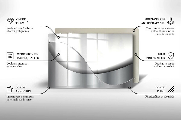 Tábua de cortar alimentos Design de linhas abstratas