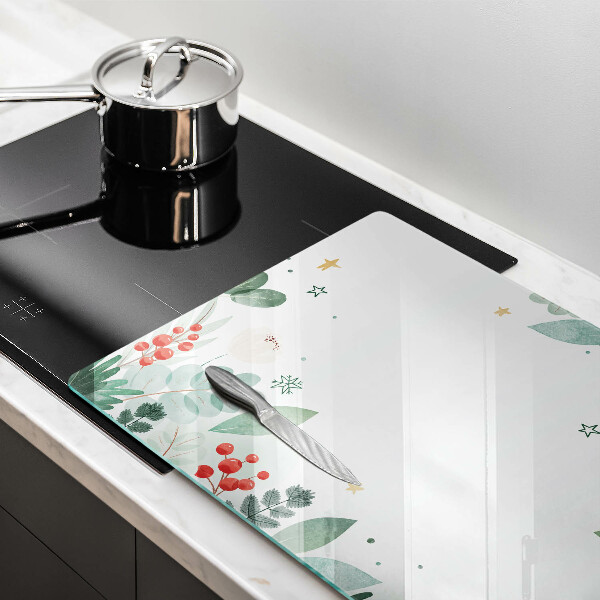 Tábua de vidro Folhas de aquarela