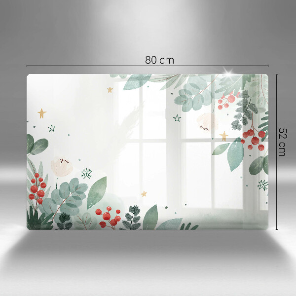 Tábua de vidro Folhas de aquarela