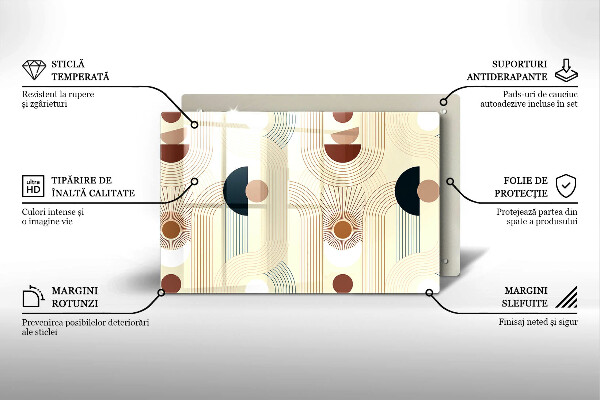 Tábua de cortar alimentos Formas geométricas boho