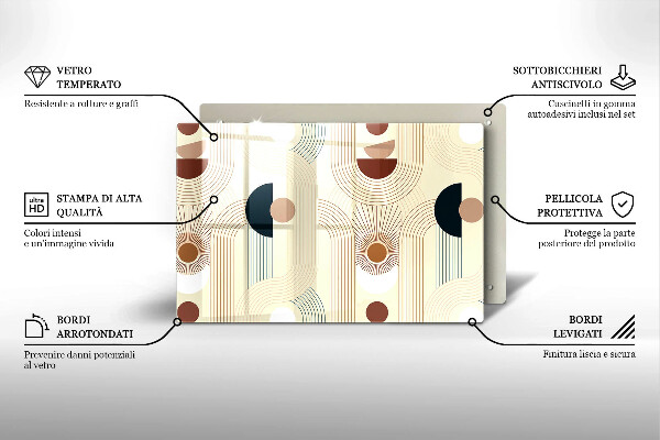 Tábua de cortar alimentos Formas geométricas boho