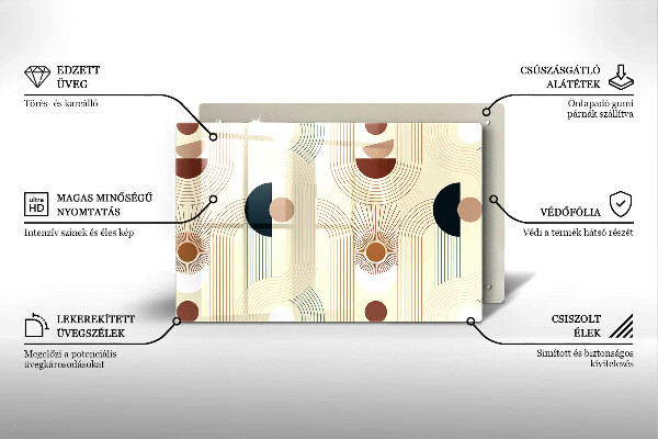 Tábua de cortar alimentos Formas geométricas boho