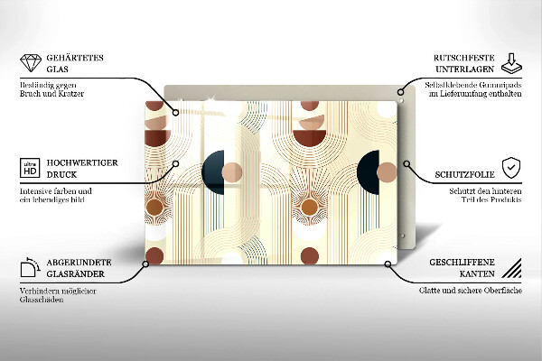 Tábua de cortar alimentos Formas geométricas boho