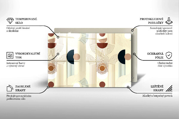 Tábua de cortar alimentos Formas geométricas boho