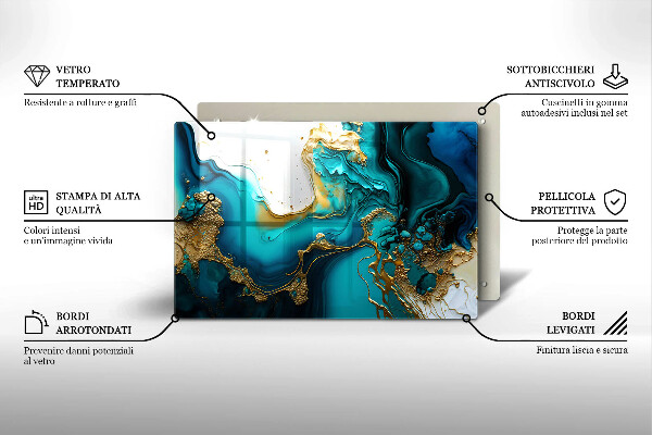 Tábua corte Abstração turquesa
