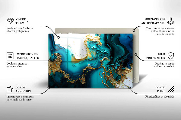 Tábua corte Abstração turquesa