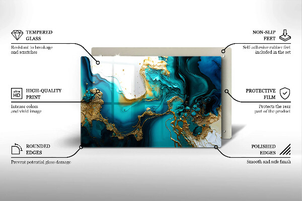 Tábua corte Abstração turquesa