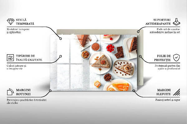 Tábua de cortar de vidro Bolos doces
