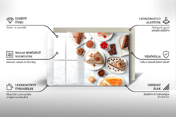 Tábua de cortar de vidro Bolos doces
