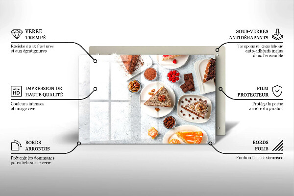 Tábua de cortar de vidro Bolos doces