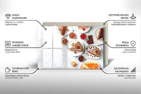 Tábua de cortar de vidro Bolos doces