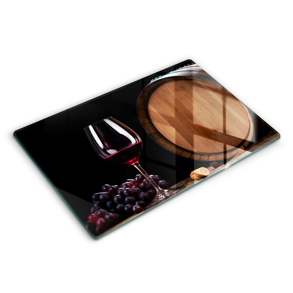 Tábua de cortar Um barril de vinho em um copo