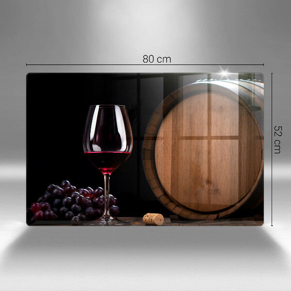 Tábua de cortar Um barril de vinho em um copo